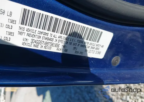 2009 Dodge Journey Sxt from USA, damaged, VIN 3D4GG57V89T581856